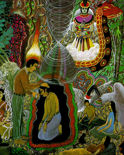 painting of an ayahuasca halucinagenic trip